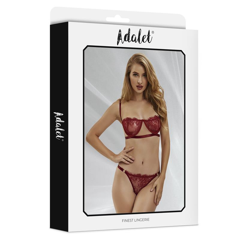 Mia Set Sujetador y Tanga de Encaje Burgundy - Imagen 4