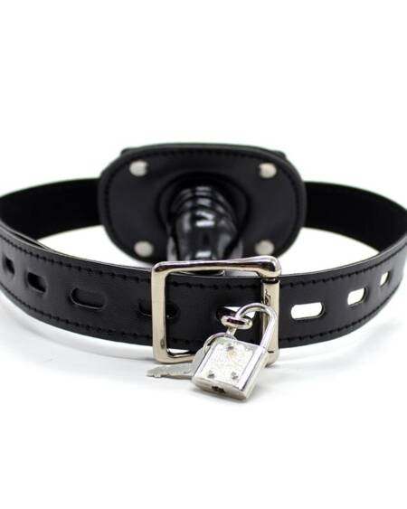 Mordaza con Candado Forma de Pene 5 cm Pequeño Negro