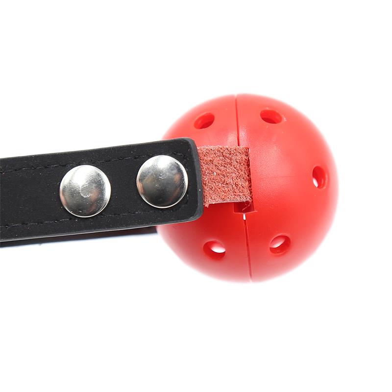 Mordaza de Bola Transpirable Negro/Rojo - Imagen 5