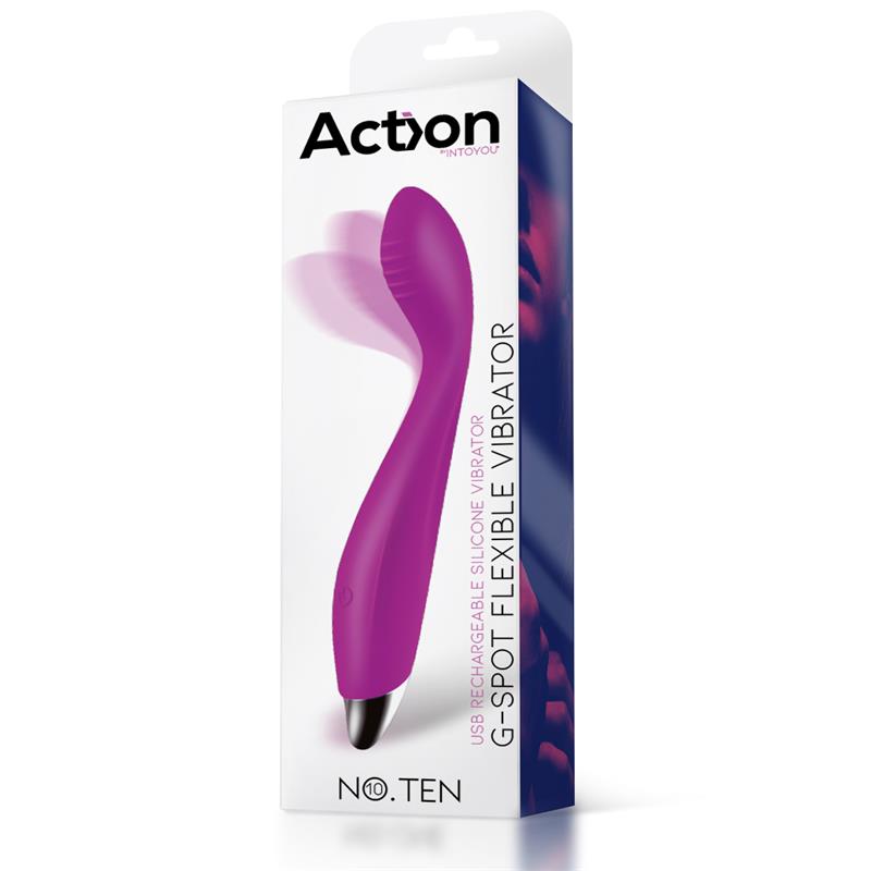 No. Ten Vibrador Hiper-Flexible Punto-G USB Magnético Silicona - Imagen 5