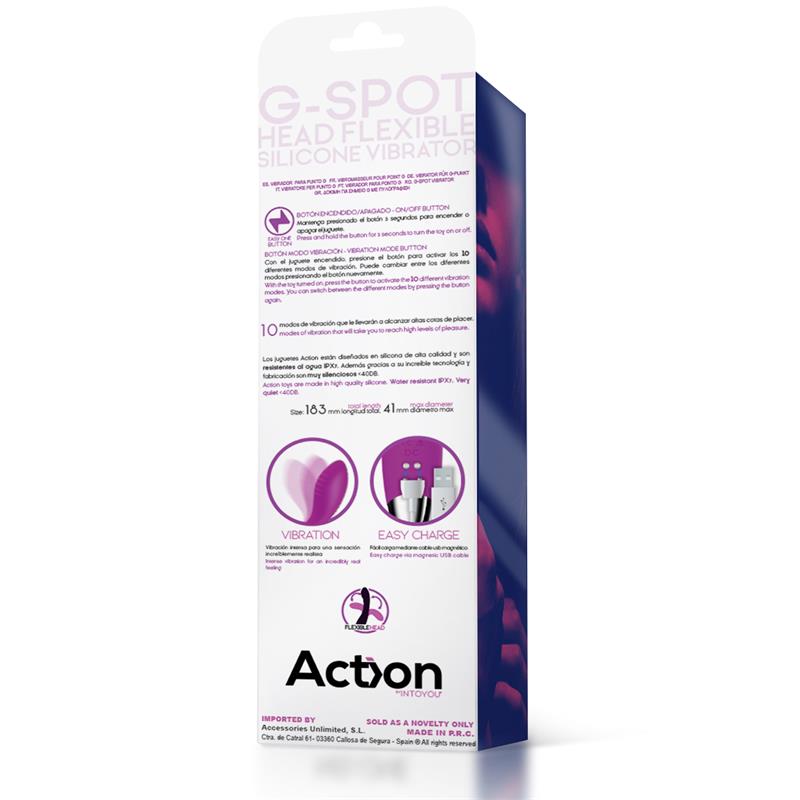 No. Ten Vibrador Hiper-Flexible Punto-G USB Magnético Silicona - Imagen 6
