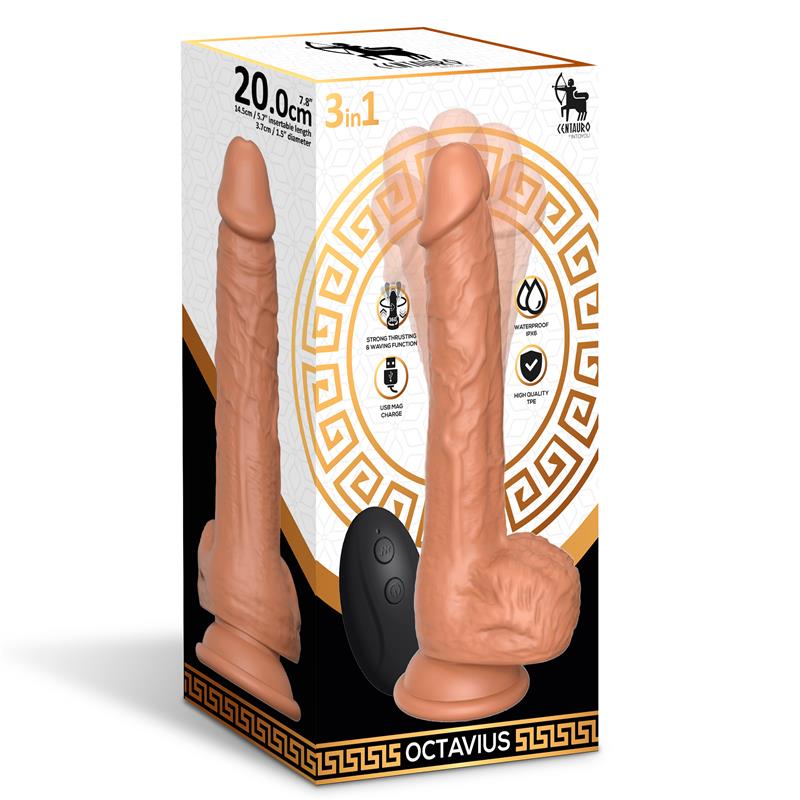 Octavius Dildo con Vibración, Thrusting y Waving 360º 7.8 - 20 cm - Imagen 10