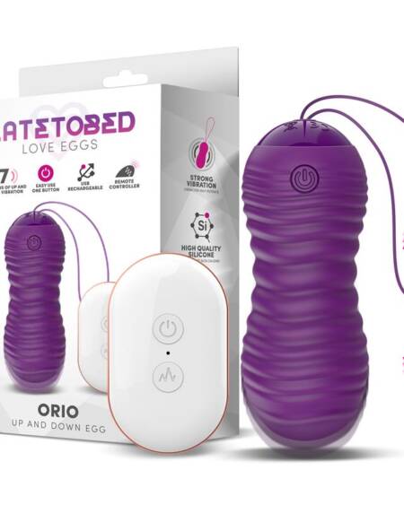 Orio Huevo Vibrador y Movimiento Telescópico Up and Down Control Remoto Púrpura