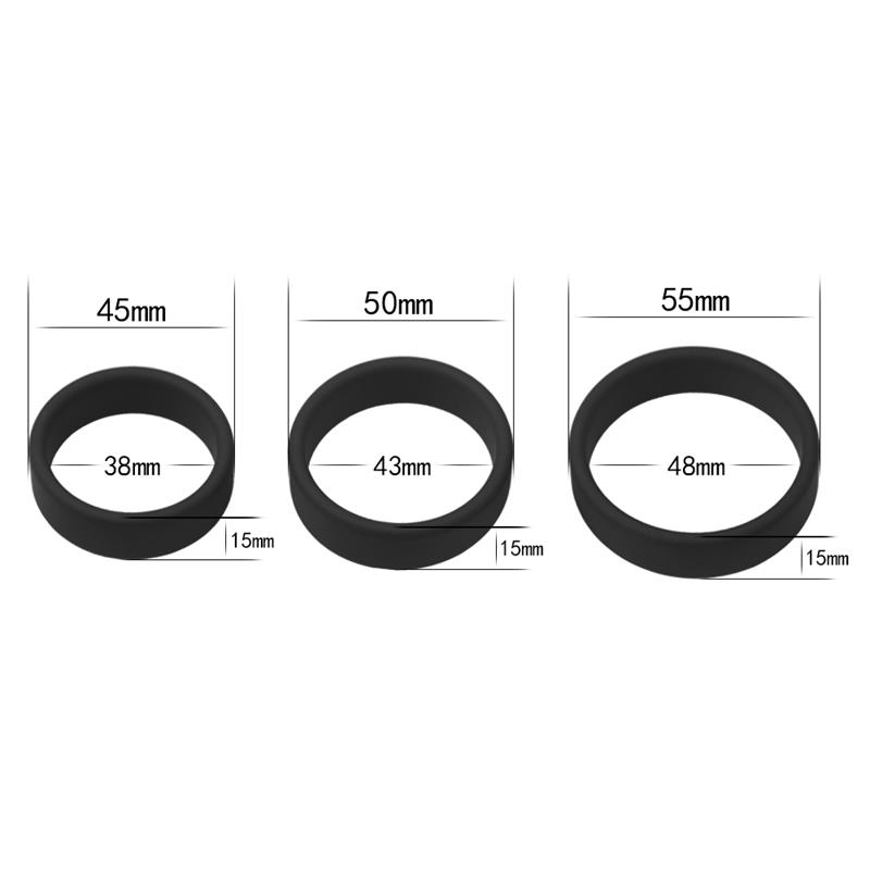 Pack de 3 Anillos para el Pene Power Ring Negro - Imagen 5