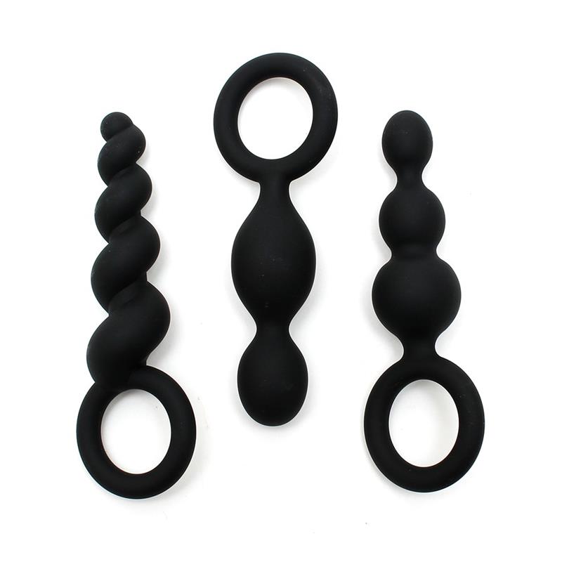 Pack de 3 Plugs Silicona Negro - Imagen 2
