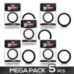 Pack de 5 Anillo para el Pene Silicona Sólida 5 cm Negro