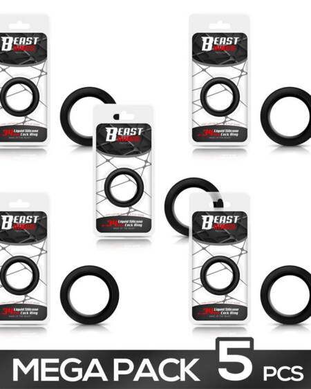 Pack de 5 Anillo Pene Silicona Liquida 3.4 cm