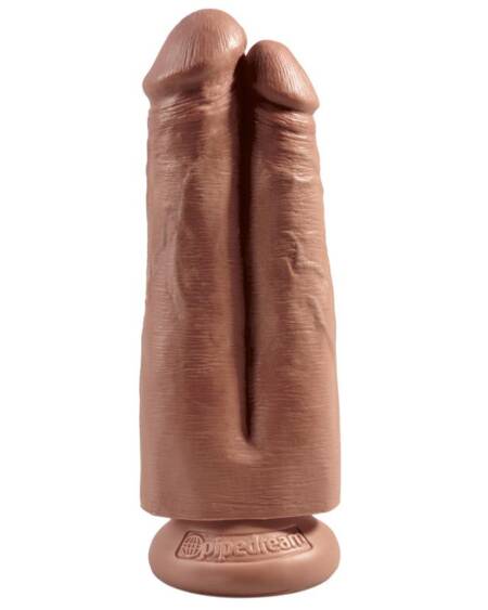 Pene Doble Two Cocks One Hole Bronceado 7