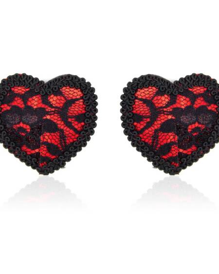Pezoneras con Encaje Rojo/Negro