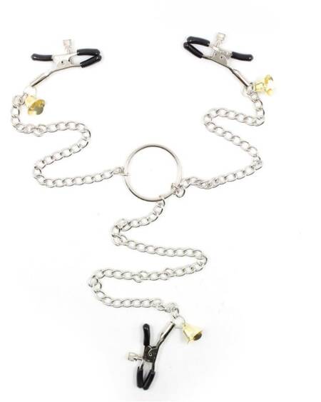 Pinzas para Pezones y Clitoris con Cadena Metal