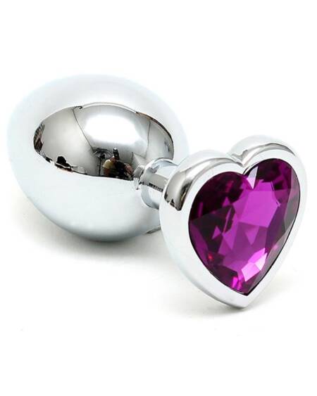 Plug Anal Acero Inox Cristal Corazón Púrpura