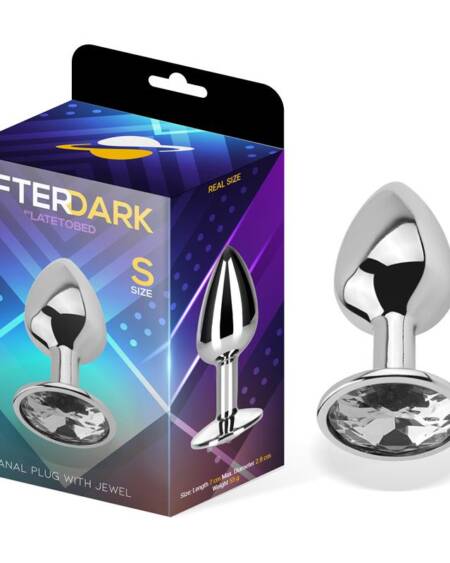 Plug Anal con Joya Color Blanco Diamante Talla S Aluminio