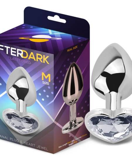 Plug Anal con Joya de Corazón Blanco Talla M