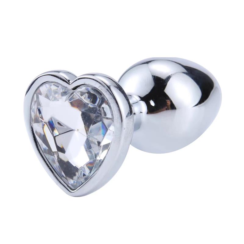 Plug Anal con Joya de Corazón Blanco Talla S - Imagen 5