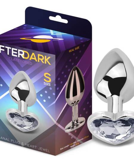 Plug Anal con Joya de Corazón Blanco Talla S