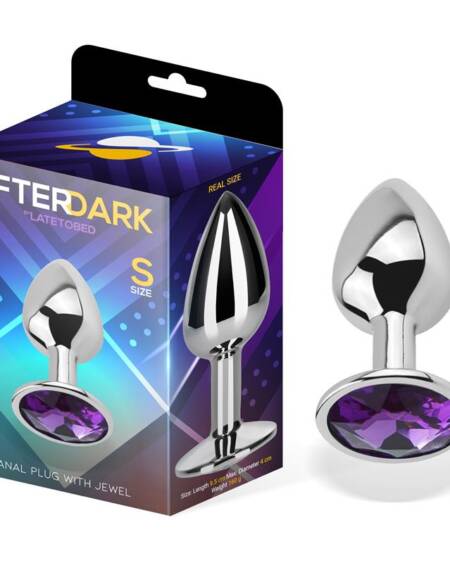 Plug Anal con Joya Púrpura Amatista Talla S Aluminio