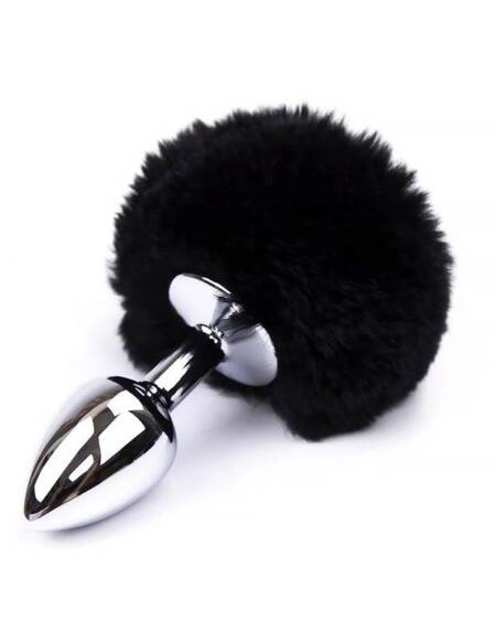 Plug Anal con Pompón Negro Talla S