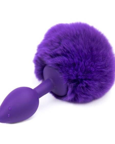 Plug Anal con Pompón Púrpura Talla S