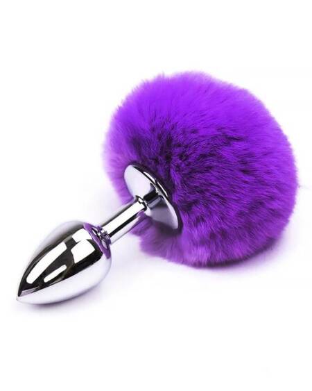 Plug Anal con Pompón Púrpura Talla S