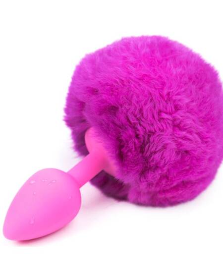 Plug Anal con Pompón Púrpura Talla S
