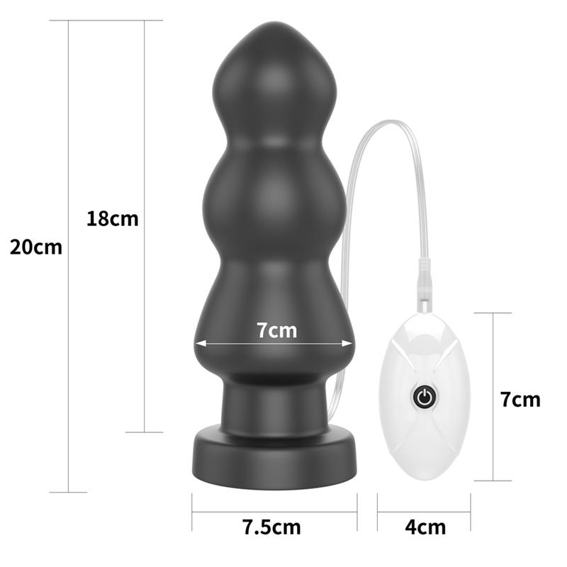Plug Anal con Vibración King Sized 7.8 Negro - Imagen 9