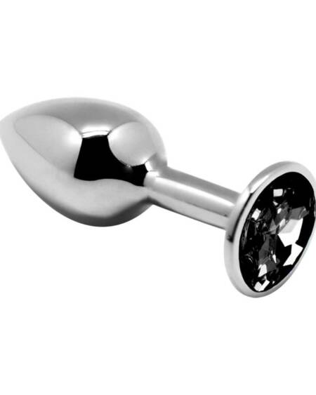 Plug Anal de Metal con Joya Negro Talla L