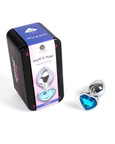 Plug Anal de Metal Corazón Azul Talla S