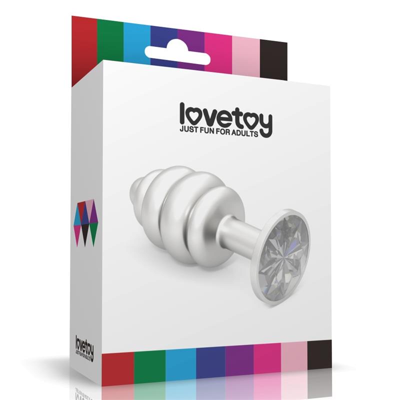 Plug Anal en Espiral Rosebud con Joya Transparente - Imagen 2