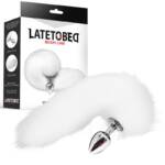Plug Anal Metal con Cola de Zorro Sedoso 40 cm Blanco