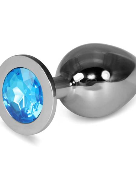 Plug Anal Metal RoseBud Classic con Joya Azul Talla L