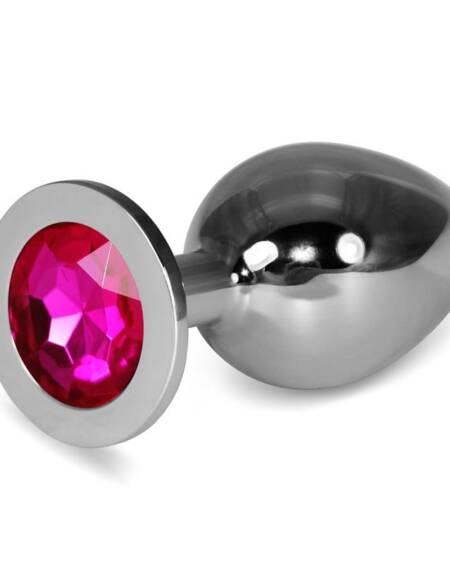 Plug Anal Metal RoseBud Classic con Joya Fuchsia Talla L