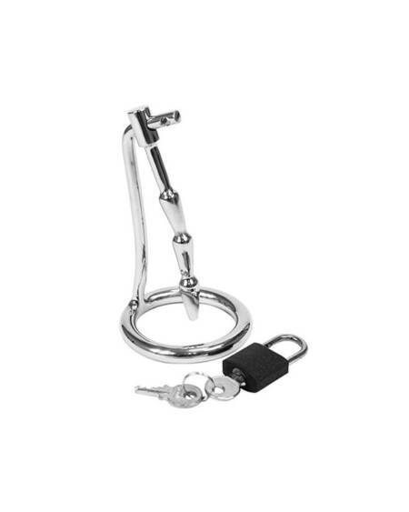 Plug Castidad Pene con Candado Acero Inoxidable