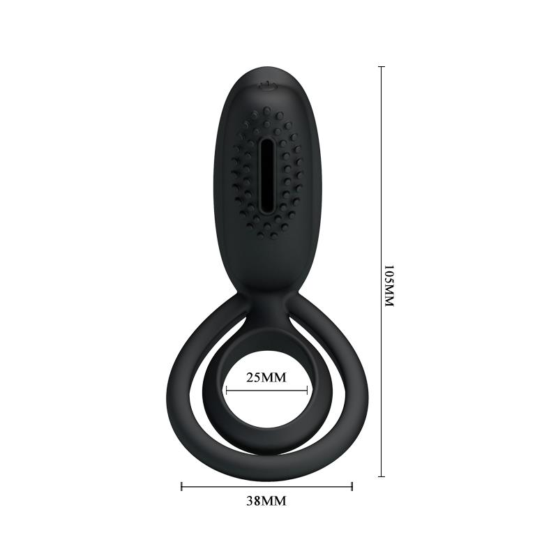 Pretty Love Anillo Vibrador Esther Color Negro - Imagen 5