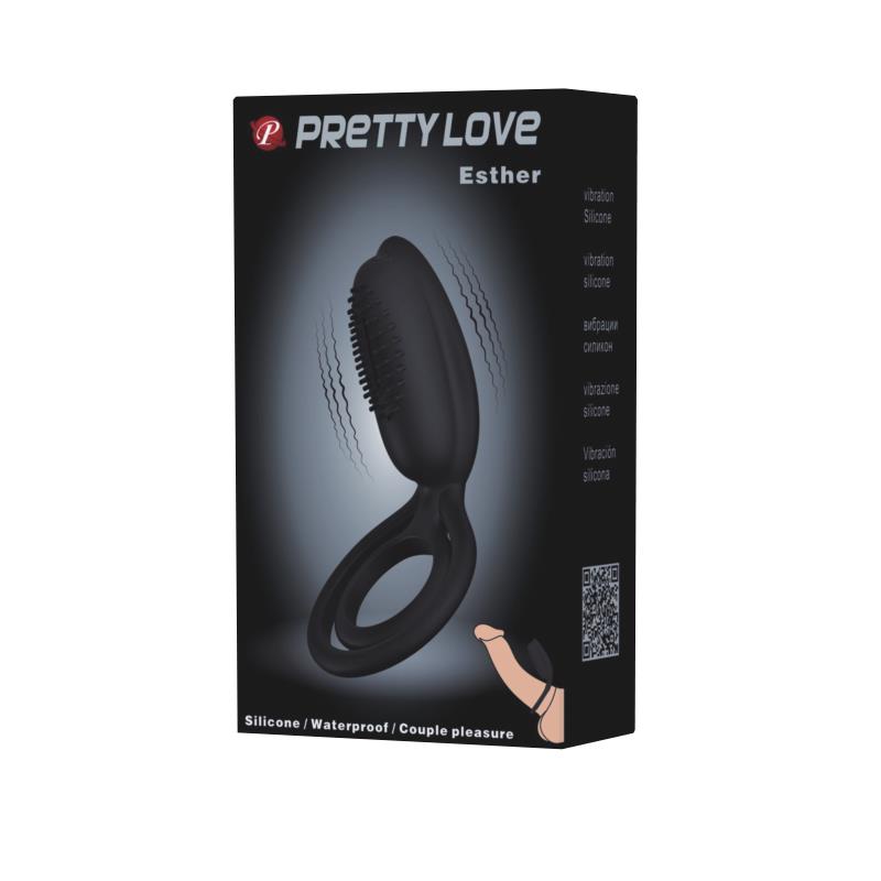 Pretty Love Anillo Vibrador Esther Color Negro - Imagen 9