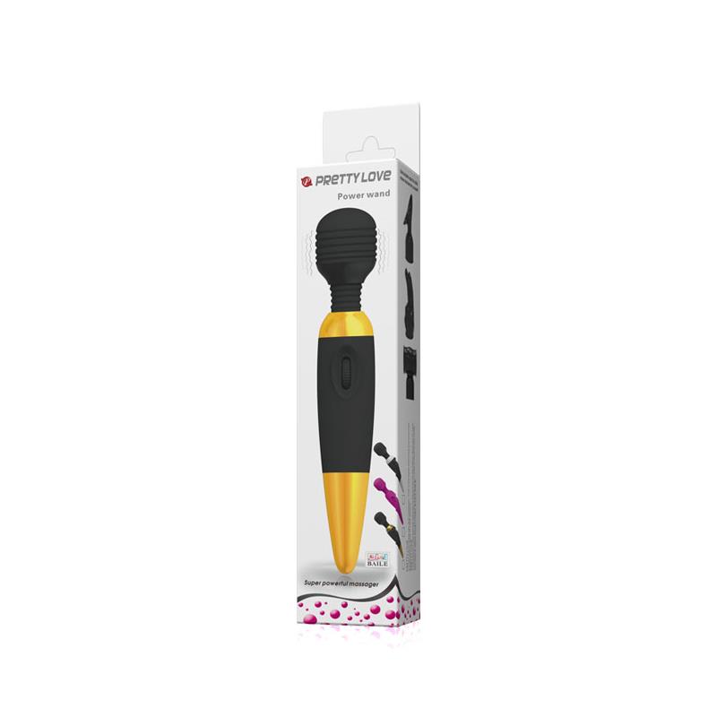 Pretty Love Masajeador Power Wand Negro y Dorado - Imagen 8