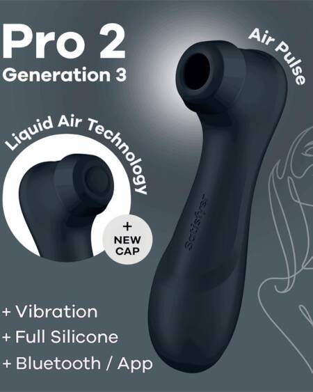 Pro 2 Gen 3 Liquid Air Technology Succión y Vibración App Connect Negro