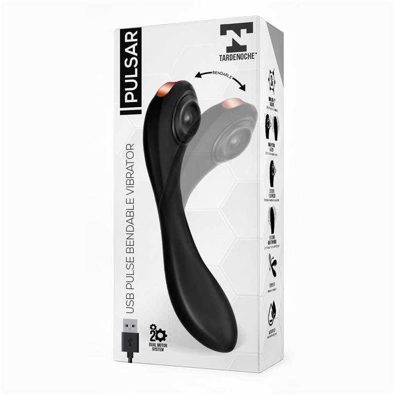 Pulsar Vibrador con Pulsación y Esqueleto Articulado Silicona USB - Imagen 2