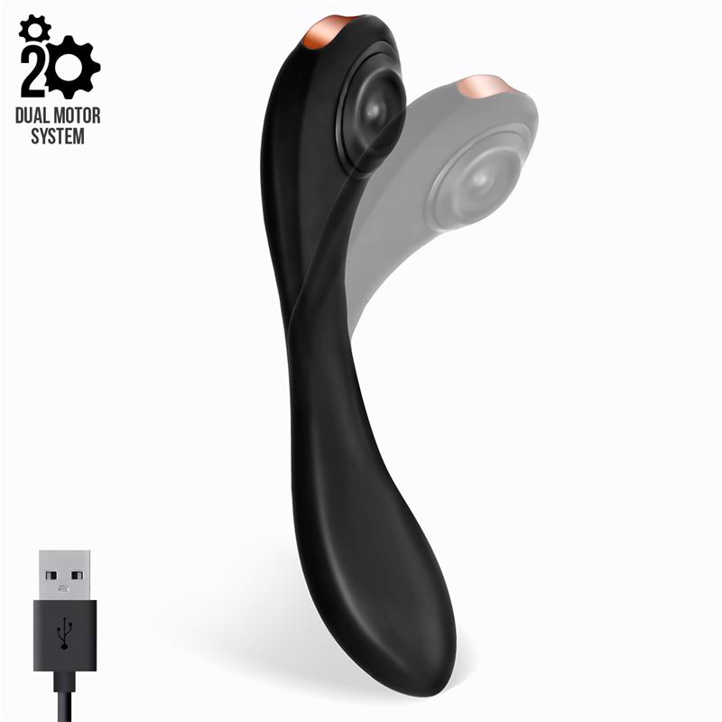 Pulsar Vibrador con Pulsación y Esqueleto Articulado Silicona USB - Imagen 4