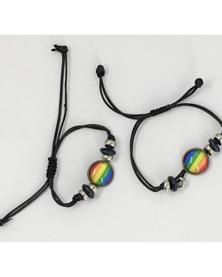Pulsera Ajustable con Círculo Bandera LGBT+