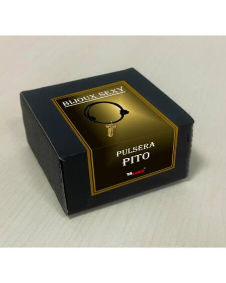 Pulsera en forma de pene de color dorado.