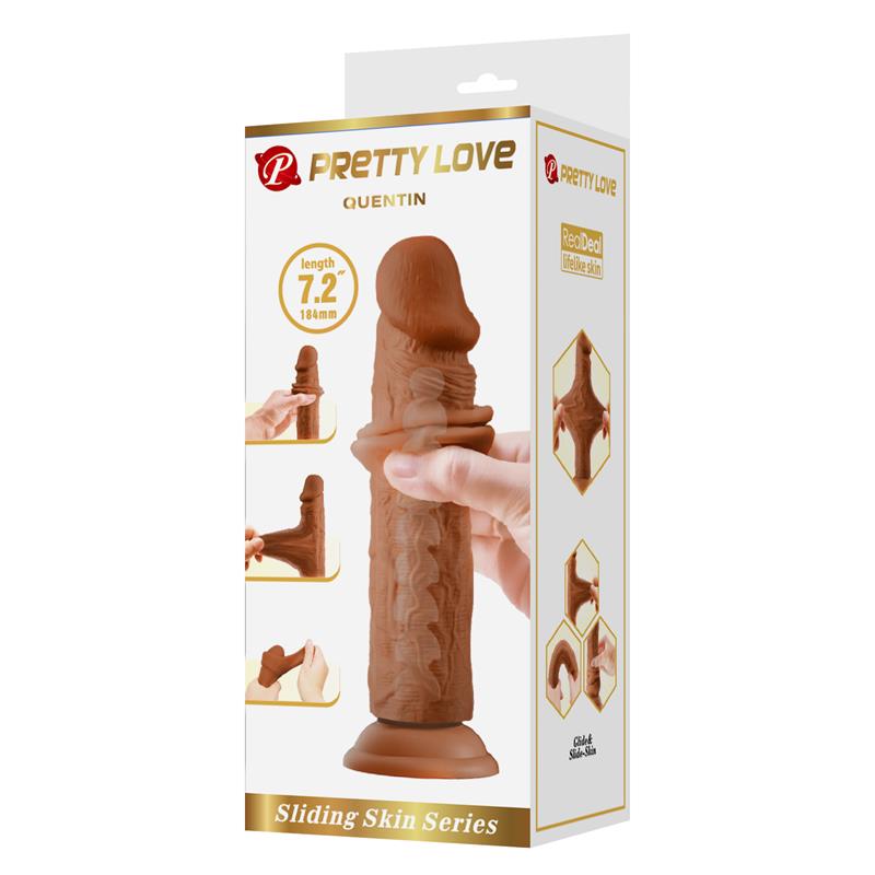 Quentin Dildo con Piel Deslizante-Retractil 18.4 cm - Imagen 8