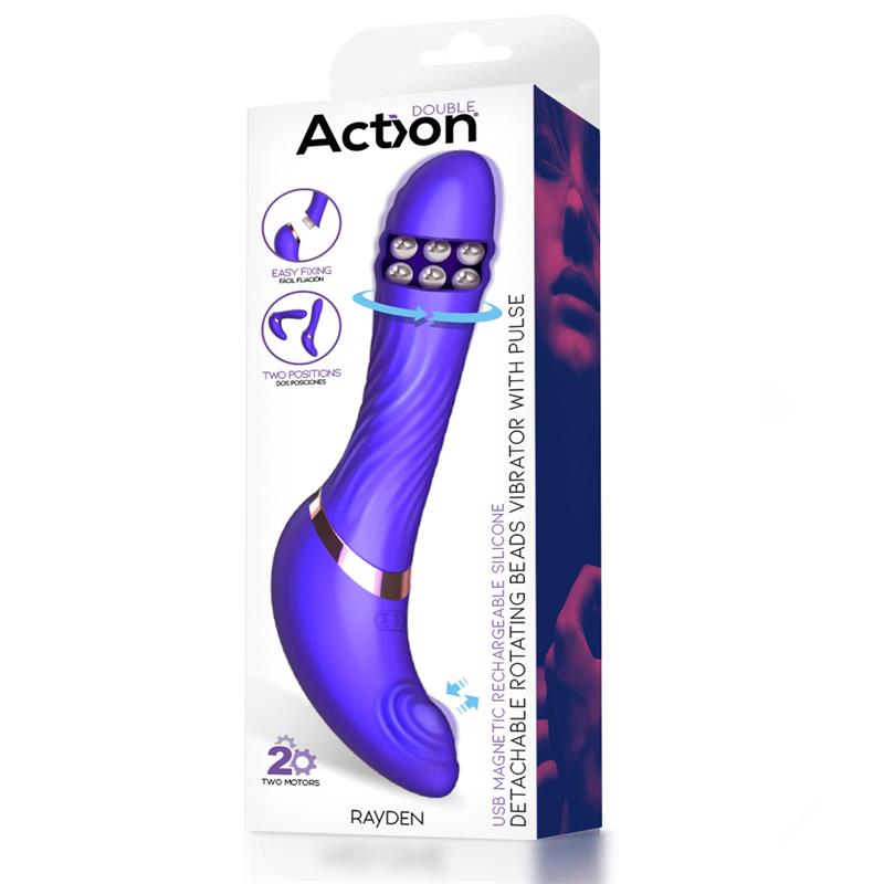 Rayden Vibrador con Pulsación y Bolas Internas Desmontable Dos Posiciones - Imagen 12