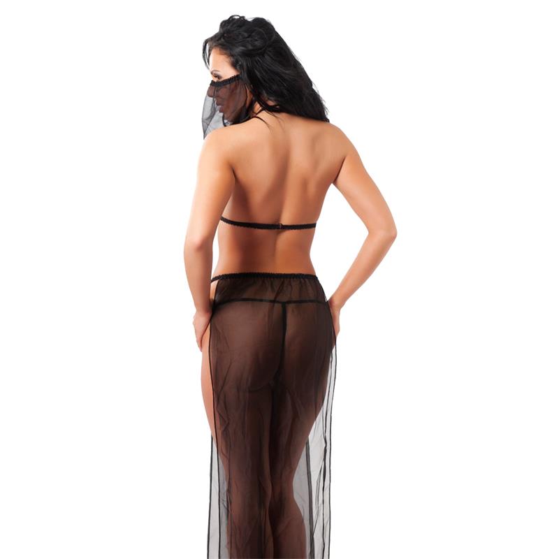 Disfraz Danza del Vientre Negro Talla Única - Imagen 3