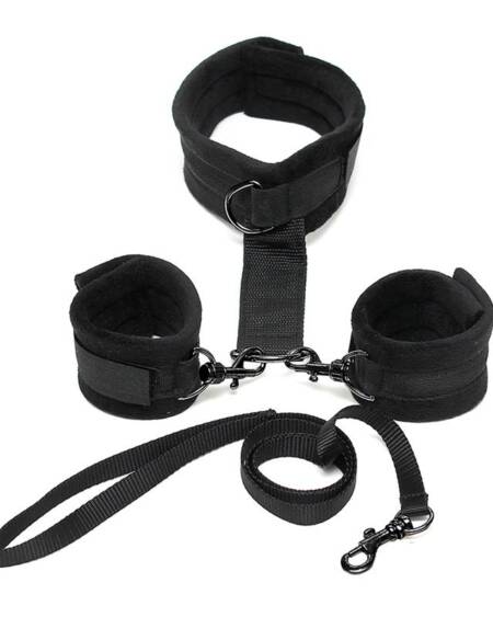 Collar y Esposas Desmontables  Negro Ajustables