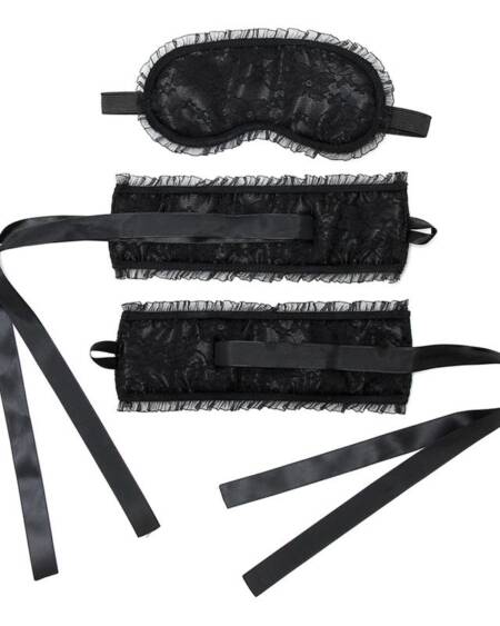 Esposas y Máscara Burlesque Negro