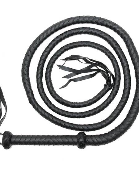 Látigo Trenzado Cuero Negro 250 cm