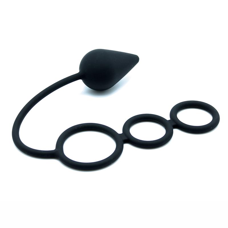 Plug con Anillos Pene Silicona - Imagen 2