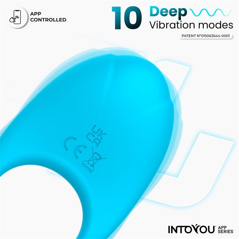 Ringo Anillo Vibrador con APP Unibody Azul - Imagen 5