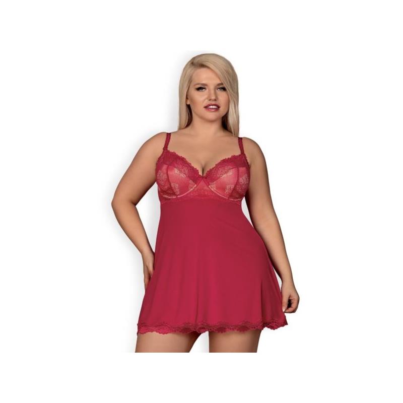 Rosalyne Babydoll y Tanga Rojo Talla S/M - Imagen 2