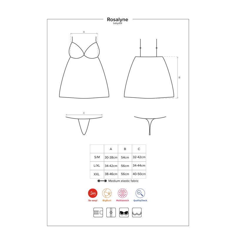 Rosalyne Babydoll y Tanga Rojo Talla S/M - Imagen 5
